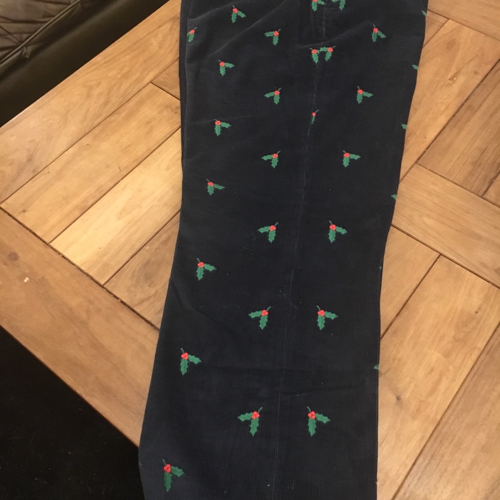 Brooks Brothers Embroidered Holly Holiday Pants